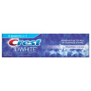 Зубная паста Crest 3D White Foaming Clean Whitening Toothpaste Отбеливающая 136 г