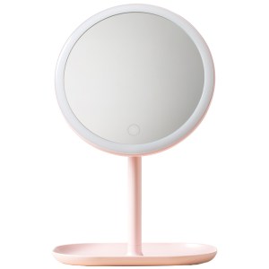 Зеркало настольное с подстветкой LED Light розовое