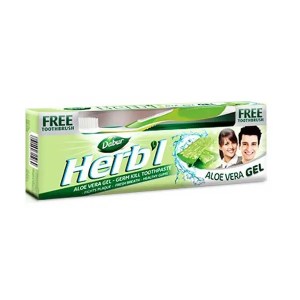 Зубная паста-гель со щеткой Dabur Herb’L Алое вера 150 г