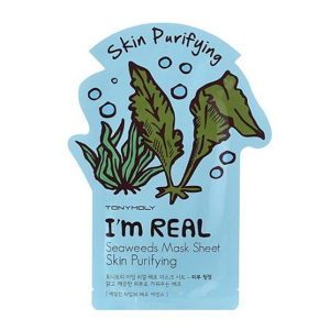 Тканевая маска для лица Tony Moly I'm Real Seaweeds Mask Sheet очищающая с экстрактом морских водорослей 21 мл (8806194022871)