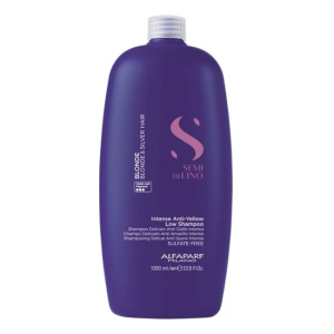 Шампунь для светлых и обесцвеченных волос Alfaparf Semi Di Lino Blonde Intense Anti-Yellow Low Shampoo для нейтрализации желтого пигмента 1000 мл (PF022626)