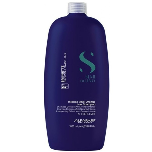 Шампунь для каштановых и темных волос Alfaparf Semi Di Lino Brunette Intense Anti-Orange Low Shampoo для нейтрализации медного пигмента 1000 мл (PF022631)