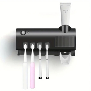 Многофункциональный стерилизатор для зубных щеток Kalipso Multi-function Toothbrush UV Sterilizer 3 в 1 черный (УФ-стерилизатор зубных щеток + диспенсер для зубной пасты + держатель)