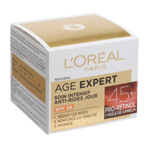 Антивозрастной дневной крем для лица L'Oreal Paris Age Expert SPF 20 45+ с про-ретинолом и маслом камелии 50 мл