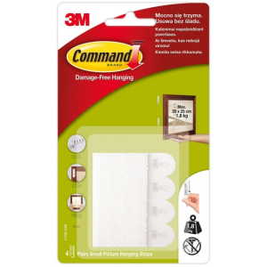 Клейкие застежки для рамок и картин 3M Command Picture малые (1,8 кг, 4 пары)