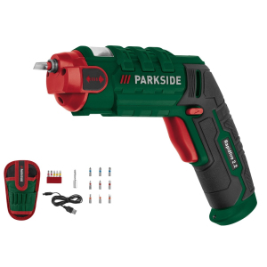 Аккумуляторная отвертка Parkside Rapidfire 2.2 4 V со сменными насадками