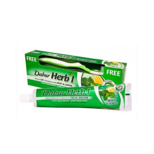 Зубная паста-гель со щеткой Dabur Herb’L Лимон и мята 150 г