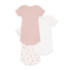 Набор хлопковых боди Petit Bateau с короткими рукавами розовый с белым 3 шт (6м/67 см)