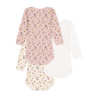 Набор хлопковых боди Petit Bateau с длинными рукавами и цветочным принтом 3 шт (18м/81 см)