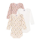 Набор хлопковых боди Petit Bateau с длинными рукавами и цветочным принтом 3 шт (18м/81 см)