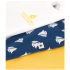 Набор хлопковых боди Petit Bateau с короткими рукавами для мальчиков 3 шт (18м/81 см)