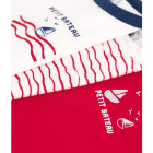 Набор хлопковых боди Petit Bateau с длинными рукавами белый с красным 3 шт (6м/67 см)