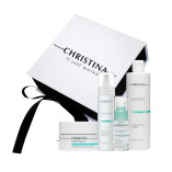 Подарочный набор Christina Unstress (крем 50 мл + мусс 200 мл + сыворотка 30 мл + тоник 300 мл)