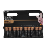 Щелочные батарейки Duracell Simply AA (LR06) MN1500 10 шт