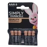 Щелочные батарейки Duracell Simply AAА (LR03) MN2400 6 шт
