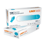 Перчатки одноразовые ТРЕ Unex неопудренные голубые L 200 шт