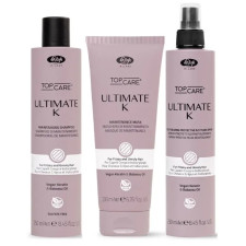 Набор дисциплинирующих средств для волос Lisap Ultimate K (шампунь 250 мл + маска 200 мл + спрей 250 мл)