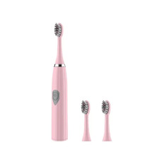 Электрическая зубная щетка Kalipso Electric Toothbrush с мягкой щетиной на батарейках розовая (3 насадки)