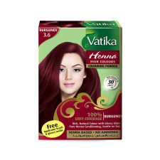 Краска для волос на основе хны Dabur Vatika Burgundy 3.6 бордовый 6 х 10 г