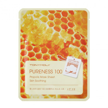 Тканевая маска для лица Tony Moly Pureness 100 Propolis Mask Sheet успокаивающая с экстрактом прополиса 21 мл