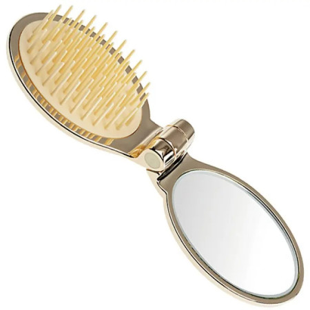 Складная расческа для волос Janeke Gold Folding Hair-Brush With Mirror с зеркалом