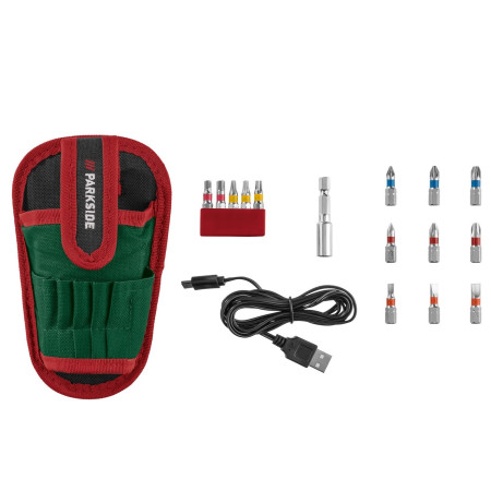 Аккумуляторная отвертка Parkside Rapidfire 2.2 4 V со сменными насадками