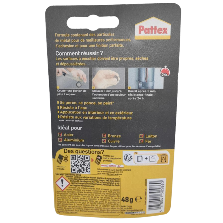 Паста эпоксидная Pattex Pâte à Réparer Metal для металла 48 г