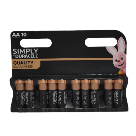 Щелочные батарейки Duracell Simply AA (LR06) MN1500 10 шт