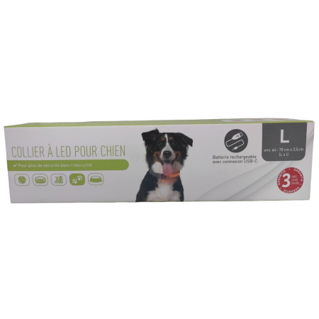 Ошейник для собак Zoofari Collier LED Pour Chien светодиодный L 64-70х3,5 см