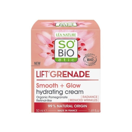 Дневной крем для лица So'Bio Etic Lift'Grenade Smooth & Glow Hydrating Day Cream увлажняющий 50 мл