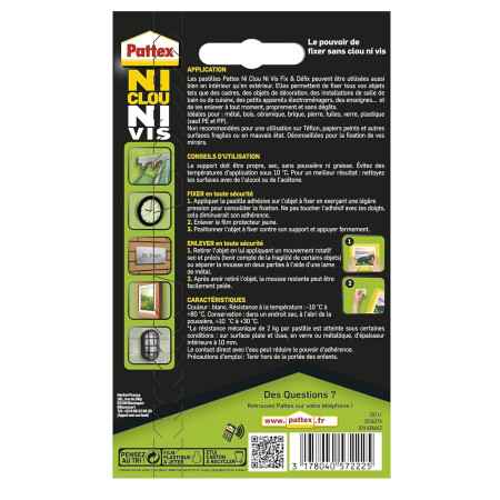 Двустороннее крепление Pattex Ni Clou Ni Vis Fix & Défix 10 шт