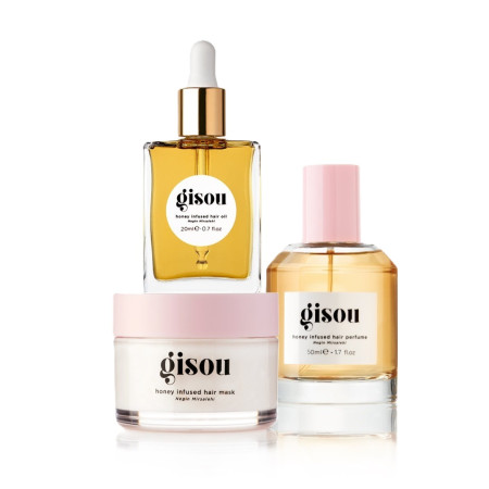 Подарочный набор для ухода за волосами Gisou Honey Gloss Hair Trio (масло для волос 20 мл, маска 25 мл, парфюм 50 мл)