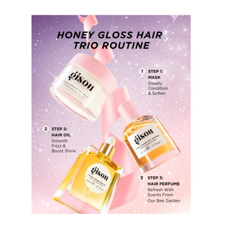 Подарочный набор для ухода за волосами Gisou Honey Gloss Hair Trio (масло для волос 20 мл, маска 25 мл, парфюм 50 мл)