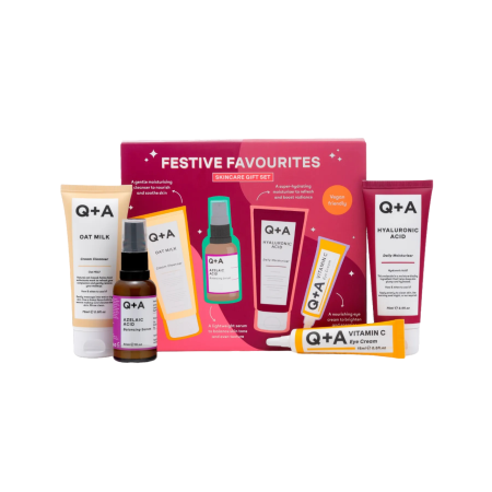 Подарочный набор Q+A Festive Favourites для ухода за лицом (очищающий крем 75 мл, крем для глаз 15 мл, сыворотка 30 мл, крем для лица 75 мл)