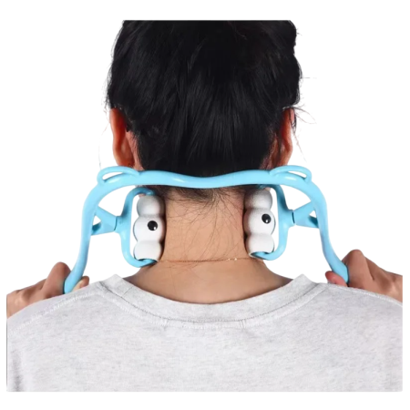 Массажер для шеи Multifunctional Neck Massager с 6 магнитными роликами голубой