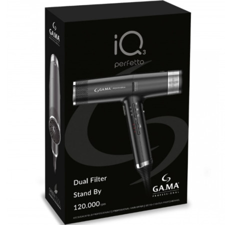 Фен Ga.Ma iQ3 Perfetto Oxy Active Black 1600 Вт (PH6080.BK)