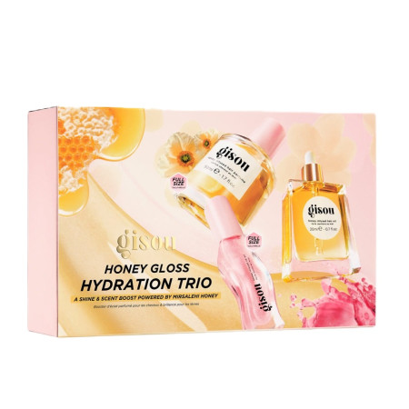 Подарочный набор Gisou Honey Gloss Hydration Trio (масло для волос 20 мл, масло для губ 8 мл, парфюм 50 мл)