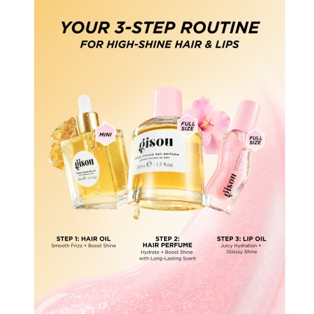 Подарочный набор Gisou Honey Gloss Hydration Trio (масло для волос 20 мл, масло для губ 8 мл, парфюм 50 мл)
