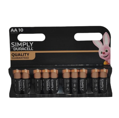 Щелочные батарейки Duracell Simply AA (LR06) MN1500 10 шт