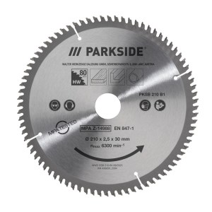 Полотно для дискової пилки Parkside PKSB 210 B1 з 80 зубами (210х2,5х30 мм)