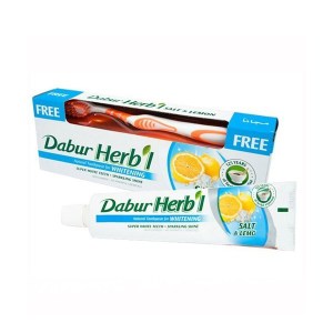 Відбілююча зубна паста зі щіткою Dabur Herb'L Сіль та лимон 150 г