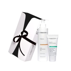 Подарунковий набір Christina Gift Kit Cleansing and Moisturizing Очищення і Зволоження для жирної та комбінованої шкіри (300+60 мл) CHR022-CHR371