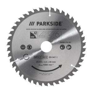Полотно для дискової пилки Parkside PKSB 210 B1 з 42 зубами (210х2,5х30 мм)