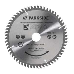 Полотно для дискової пилки Parkside PKSB 210 B1 з 60 зубами (210х2,5х30 мм)