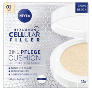 Кушон зволожуючий Nivea Hyaluron Cellular Filler Cushion 3in1 SPF15 відтінок 01 15 г