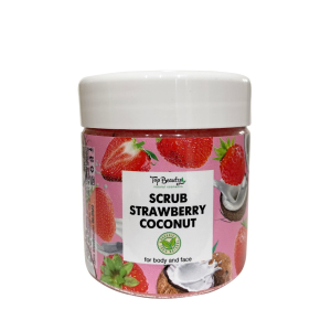 Скраб для обличчя та тіла Top Beauty Strawberry з ароматом полуниці та кокосовою олією 150 мл