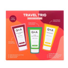 Подарунковий набір Q+A Travel Trio для догляду за тілом (гель для душу 50 мл + скраб для тіла 50 мл + лосьйон 50 мл)