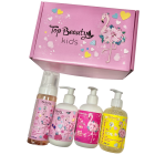 Бокс дитячої доглядової косметики Top Beauty Фламінго (шампунь-гель 200 мл, пінка для вмивання 170 мл, молочко для тіла 200 мл, гель для інтимної гігієни 200 мл)