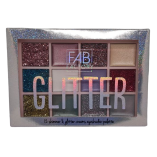 Палетка тіней для повік FAB Factory Glitter 12 кольорів