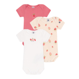 Набір бавовняних боді Petit Bateau з короткими рукавами для дівчаток 3 шт (18м/81 см)